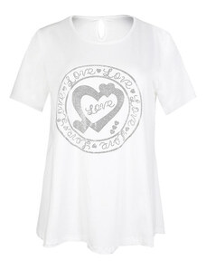 Solada T-shirt Donna Con Glitter Taglie Comode Forti Bianco Taglia Unica