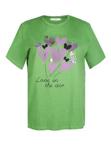 H20 T-shirt Donna Con Cuori Taglie Forti Verde Taglia Unica