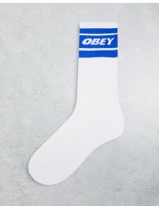 Obey - Calzini bianchi e blu con logo-Bianco