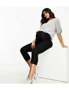 ASOS Maternity ASOS DESIGN Maternity - Leggings capri con fascia sopra il pancione, colore nero