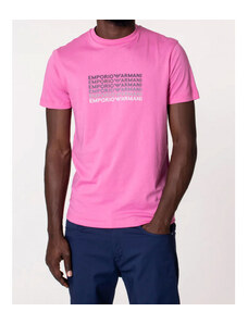 EMPORIO ARMANI - Gradient Logo T-Shirt, Colore Rosa, Taglia Italia Uomo 46