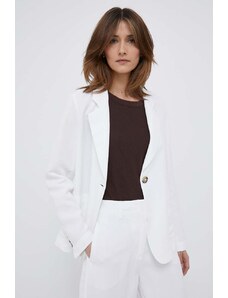 Emporio Armani giacca in lino misto colore bianco