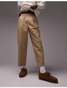 Topman - Pantaloni corti a fondo ampio marroni-Marrone