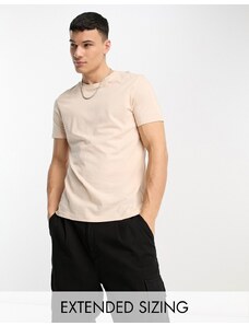 ASOS DESIGN - T-shirt girocollo beige-Neutro