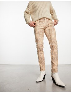 ASOS DESIGN - Pantaloni skinny a vita bassa con stampa pitonata-Multicolore