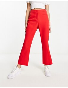 Miss Selfridge - Pantaloni a zampa rossi taglio corto-Rosso