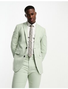 New Look - Giacca da abito skinny verde chiaro