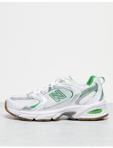 In esclusiva per ASOS - New Balance - 530 - Sneakers bianche e verde pastello-Bianco
