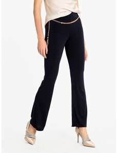 Solada Pantaloni Svasati Donna Con Cintura Eleganti Blu Taglia S