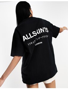 AllSaints - Underground - T-shirt oversize nera-Nero