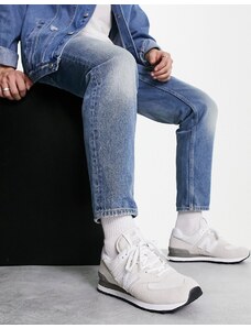 New Balance - 574 - Sneakers bianco sporco con dettagli grigi