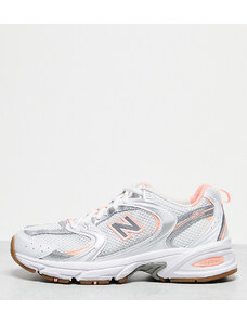 In esclusiva per ASOS - New Balance - 530 - Sneakers bianche e rosa-Bianco