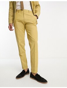 ASOS DESIGN - Pantaloni da abito slim testurizzati color pietra-Neutro