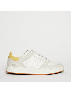 Premiata Sneakers QUINN 6305 in pelle bianco latte e giallo