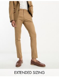 ASOS DESIGN - Pantaloni skinny da abito micro testurizzato color cammello-Neutro