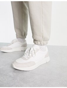 Truffle Collection - Sneakers stile runner minimal bianche e grigie-Multicolore