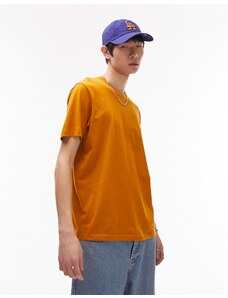 Topman - T-shirt classica color cuoio-Arancione