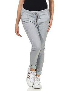 CLEO STYLE Pantaloni da jogging da donna, look vintage, per tempo libero, sport e fitness 88, grigio chiaro, 42-46