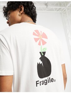 Billabong - T-shirt bianca con scritta "Fragile"-Bianco