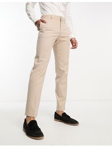 ASOS DESIGN - Pantaloni da abito slim in tessuto micro testurizzato tortora-Brown