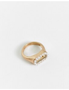 AllSaints - Anello oro con perle sintetiche