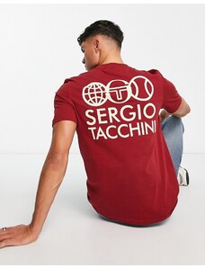 Sergio Tacchini - T-shirt rossa con stampa sul retro-Rosso