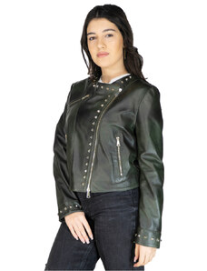 Leather Trend Stella - Chiodo Donna Verde in vera pelle