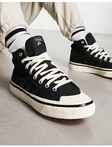 adidas Originals - Nizza Hi RF - Sneakers alte bianche e nere-Nero