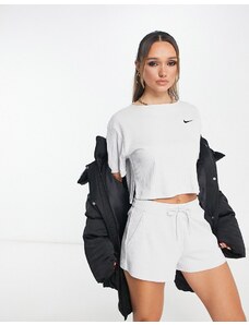 Nike - T-shirt grigia a coste in jersey-Grigio