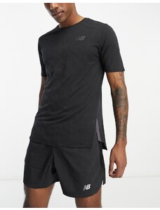 New Balance - Q Speed - T-shirt in jacquard nera-Black