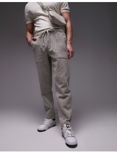 Topman - Pantaloni ampi color pietra testurizzati-Neutro