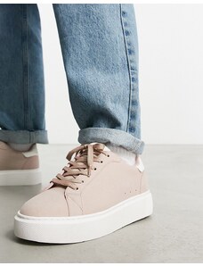 ASOS DESIGN - Sneakers stringate con suola spessa rosa