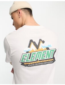 Element - T-shirt bianca con logo stile digitale outdoor-Bianco