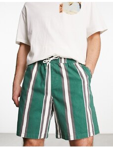 New Look - Pantaloncini verdi a righe-Verde