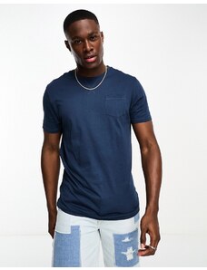 Brave Soul - T-shirt girocollo blu navy con tasca