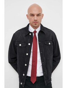 Trussardi giacca di jeans uomo colore nero