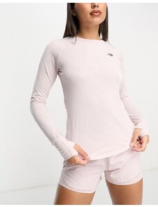 New Balance - Q Speed - Top a maniche lunghe rosa jacquard-Viola