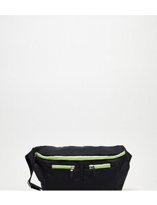 Public Desire - Ethan - Marsupio in tessuto tecnico con tasca nero e verde lime-Multicolore