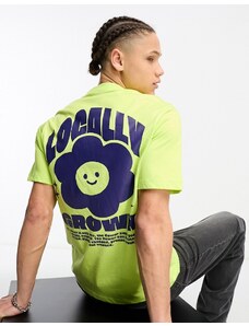 Tealer - T-shirt gialla con stampa "Locally Grown"-Giallo
