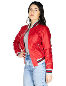 Leather Trend Malesia - Bomber Donna Rosso Special Edition in vera pelle