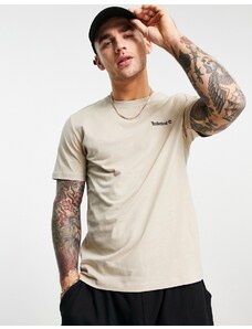 Timberland - T-shirt color sabbia con logo piccolo-Neutro