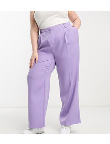 Yours - Pantaloni sartoriali con fondo ampio viola