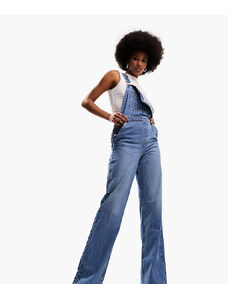ASOS Tall ASOS DESIGN Tall - Salopette di jeans blu medio