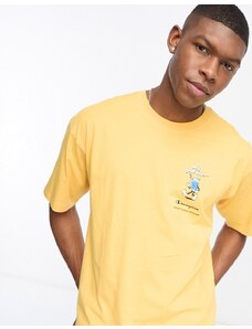 Champion - Rochester - T-shirt gialla con grafica "Good Vibes" stampata-Giallo