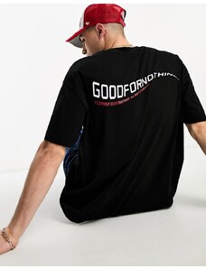 Good For Nothing - T-shirt oversize nera con logo sul retro-Nero