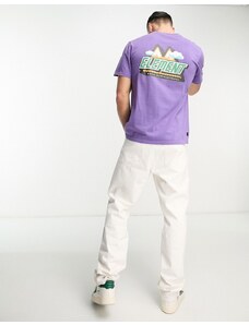 Element - T-shirt viola con logo stile digitale outdoor