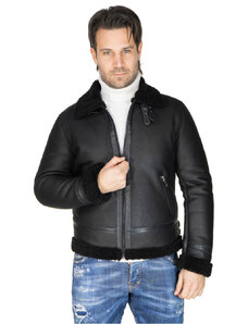 Leather Trend Franco - Giacca Uomo Nero in vero montone Shearling