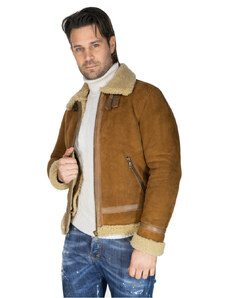 Leather Trend Franco - Giacca Uomo Beige in vero montone Shearling