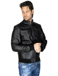 Leather Trend Victor - Bomber Uomo Nero in vera pelle