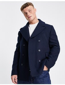 Selected Homme - Cappotto monopetto in misto lana, colore blu navy